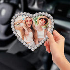 personalized design car visor clip wooden