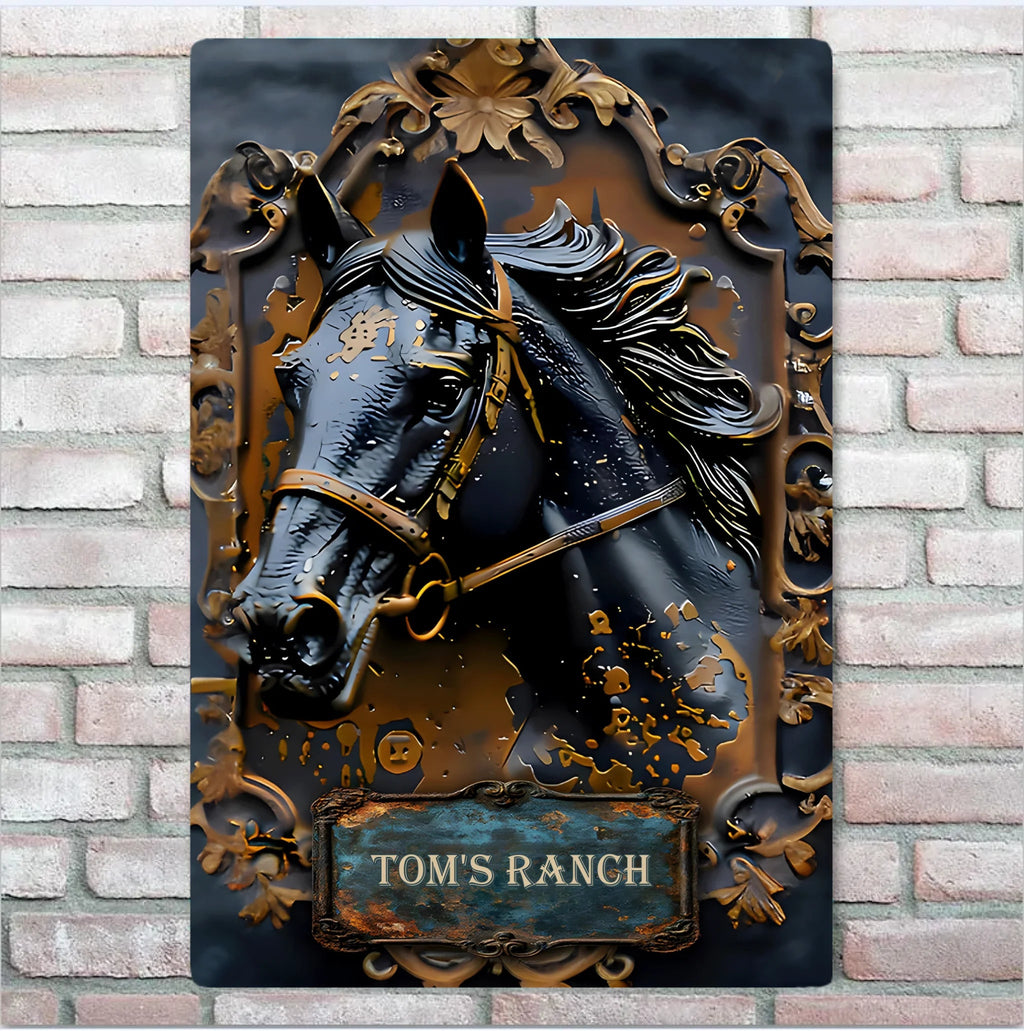 Beautiful Horse - Personalized Horse Rectangle Metal Sign 735546 - 735547 - DiyGiftly