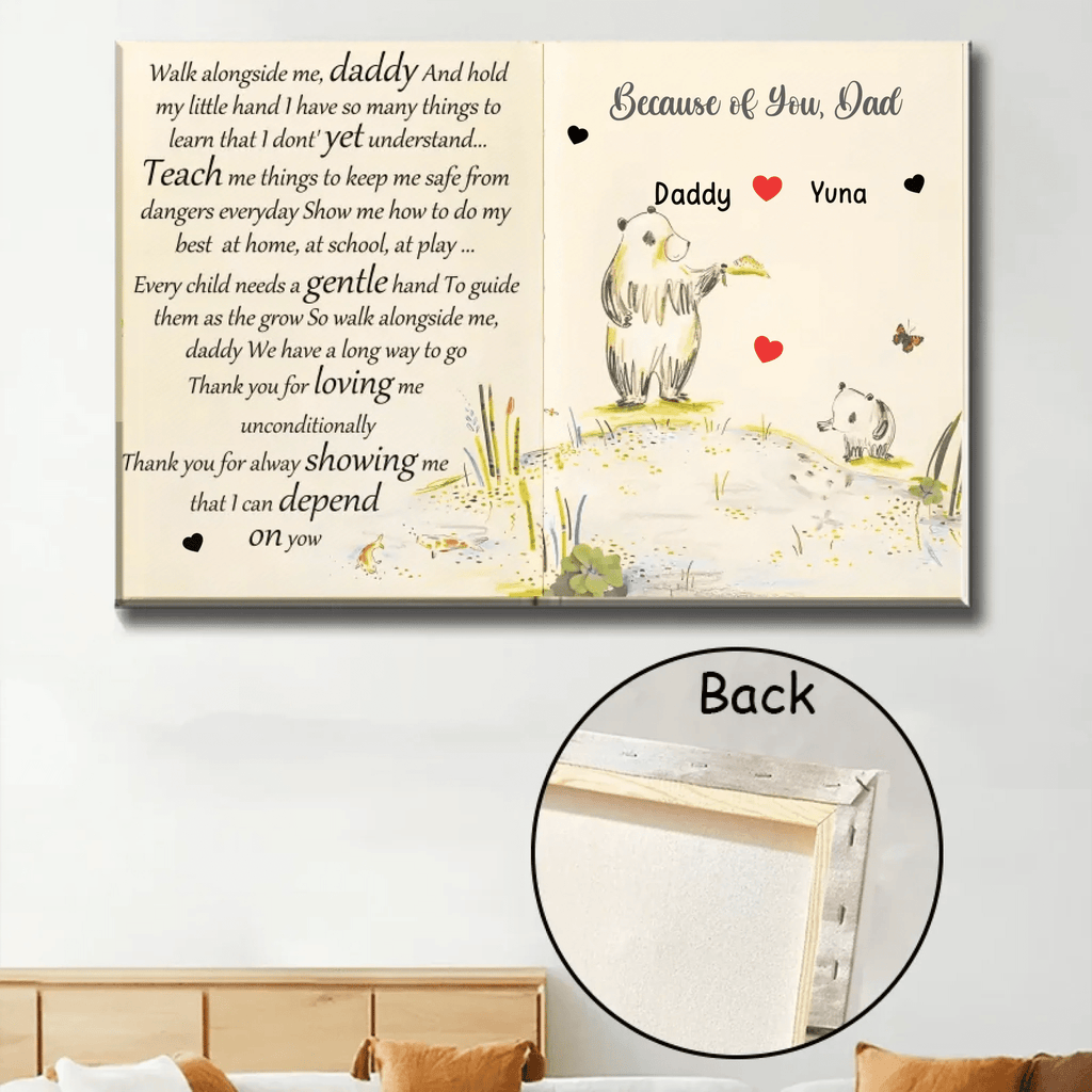 fathers day surprise custom gift for dad inspired by because of you