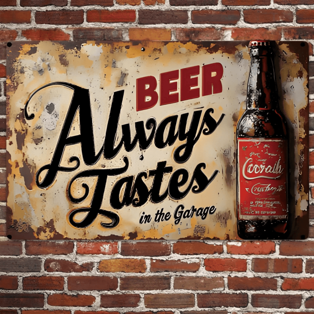 Beer Always Tastes Better In The Garage - Personalized Beer Rectangle Metal Sign 736532 - 736907 - DiyGiftly