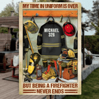 Being A Firefighter Never Ends - Personalized Firefighter Rectangle Metal Sign 737182 - 737191 - DiyGiftly