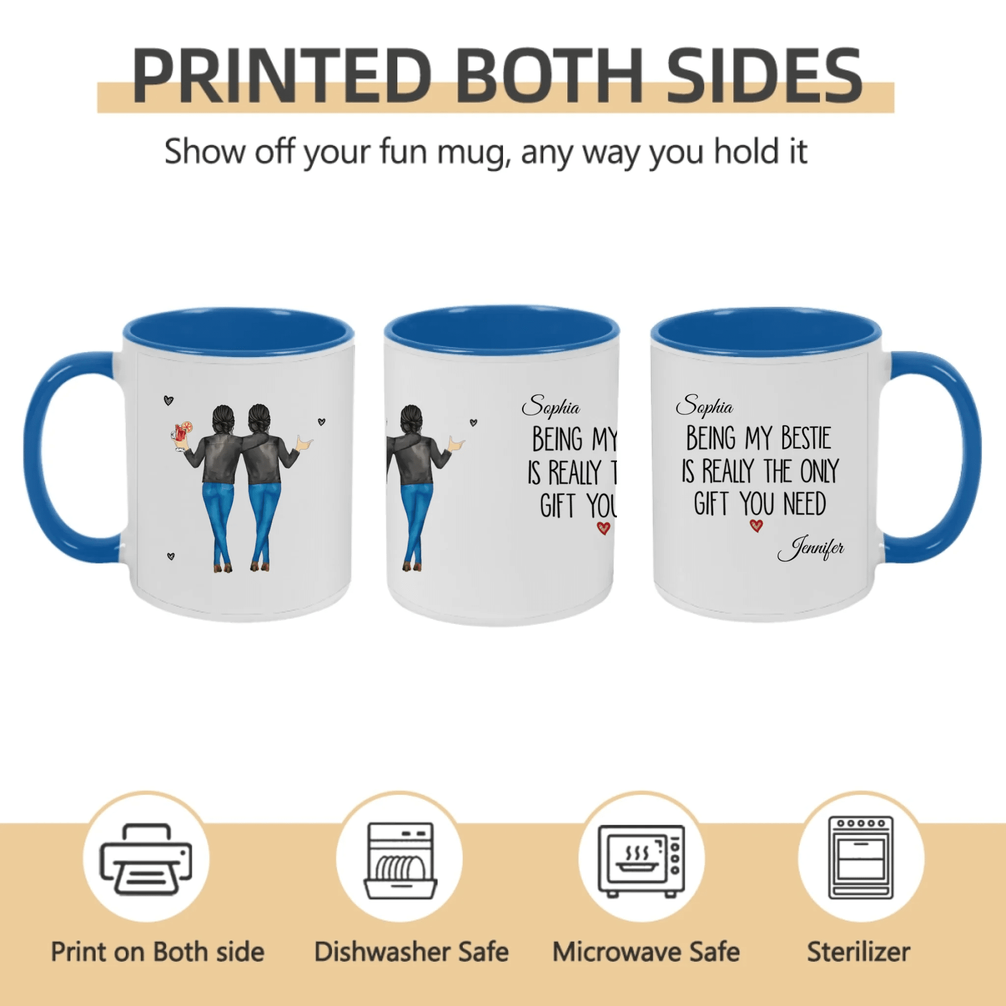 Being My Bestie Is Really The Only Gift You Need – Personalized Mug with Name, Custom Best Friend Coffee Cup, Funny Quote Mug, Friendship Gift for Bestie, Birthday Christmas 1071139 - DiyGiftly