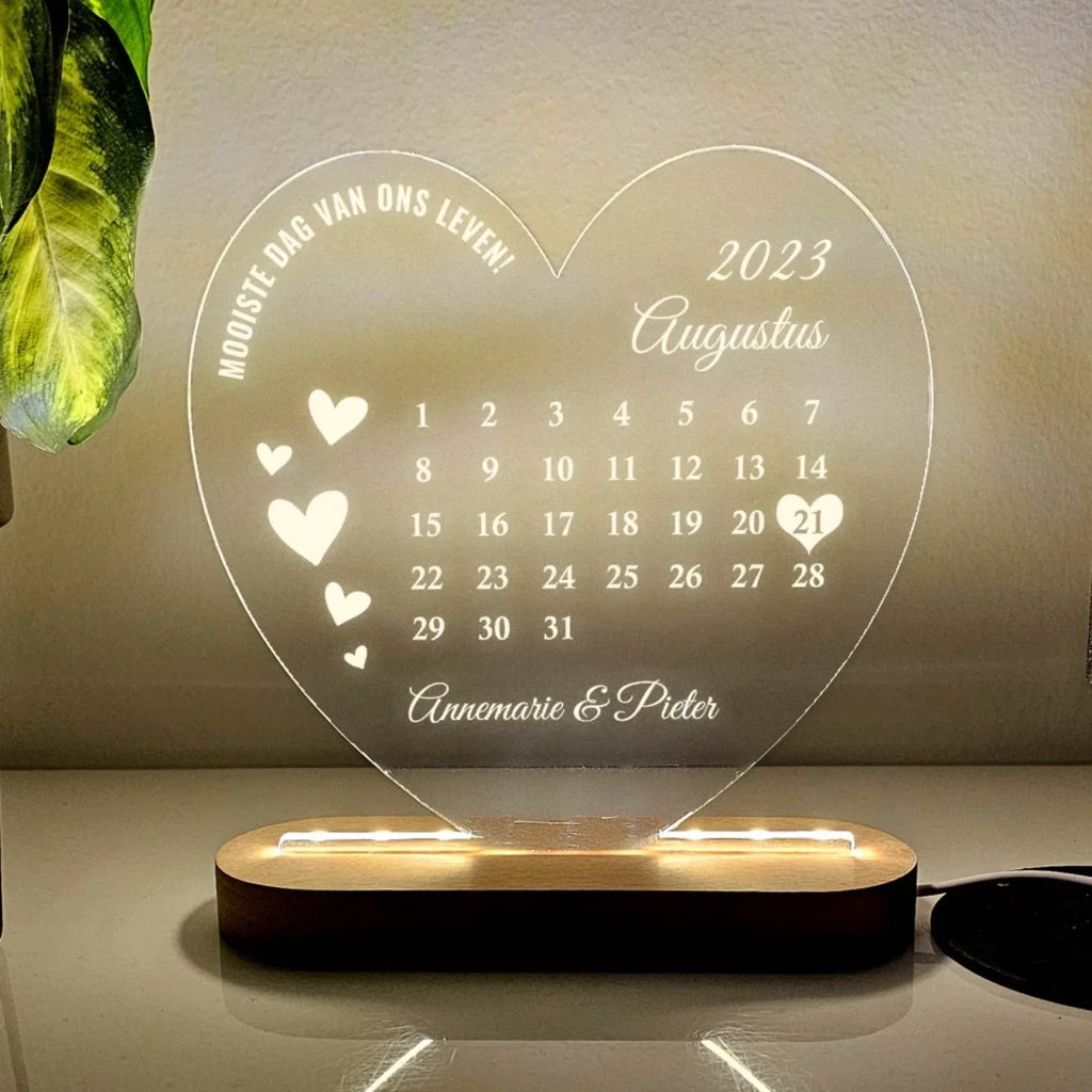 Best Calendar - Heart - Shaped LED Light 759057 - DiyGiftly