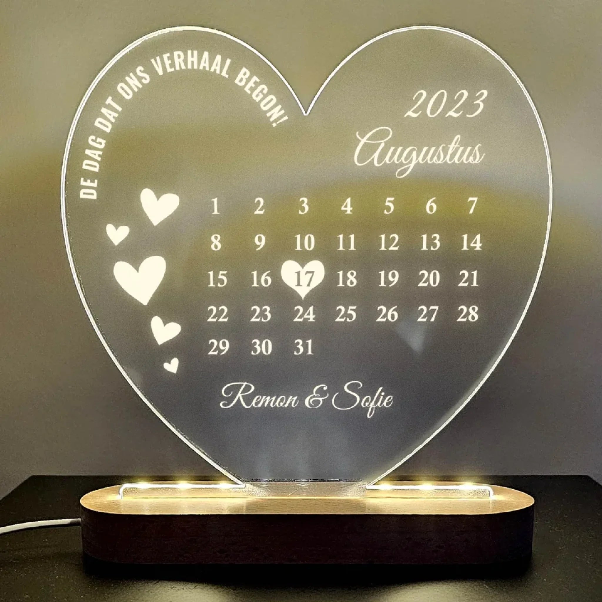 Best Calendar - Heart - Shaped LED Light 759057 - DiyGiftly