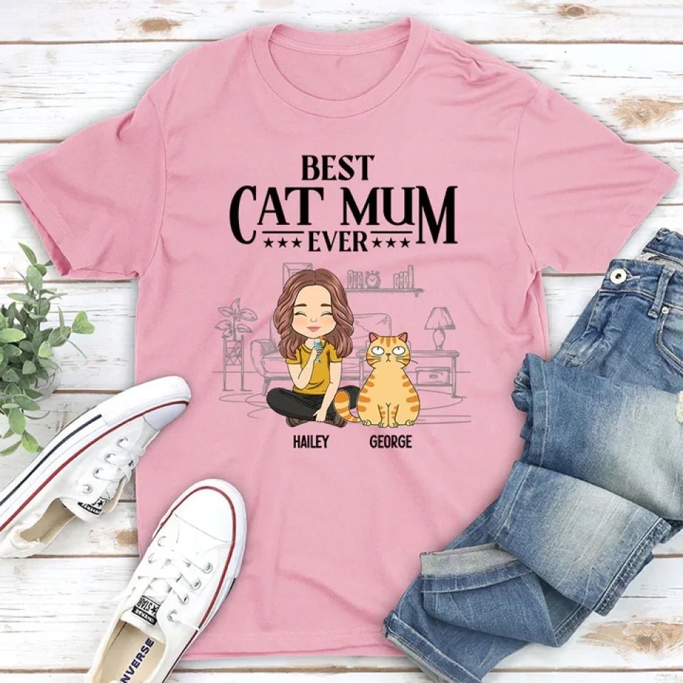 Best Cat Dad Ever - Personalized Custom Unisex T-shirt 665767 - DiyGiftly