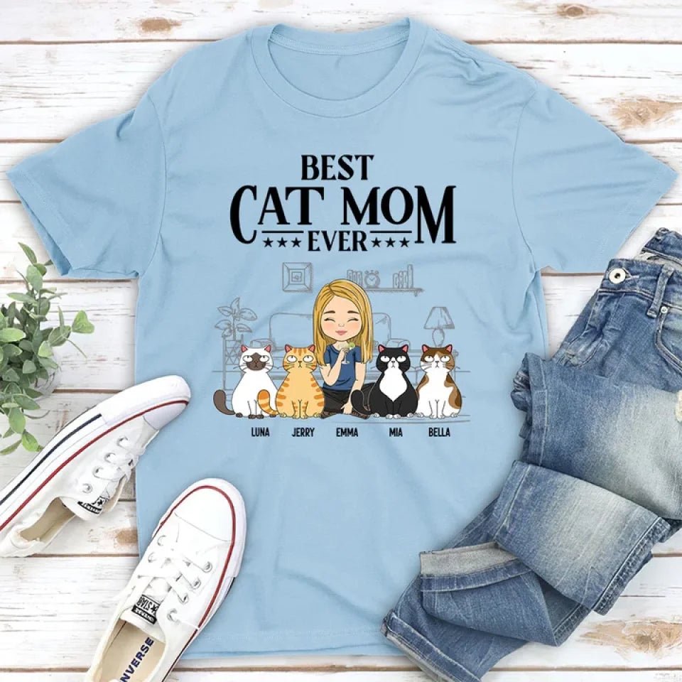 Best Cat Dad Ever - Personalized Custom Unisex T-shirt 665767 - DiyGiftly