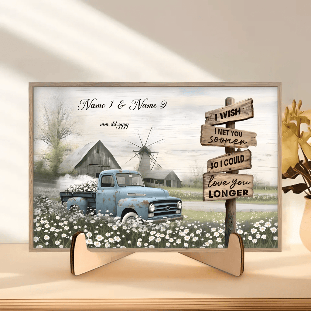 Best Couple Wedding Anniversary Gifts Farmhouse Old Truck Wooden Plaque 710376 - DiyGiftly