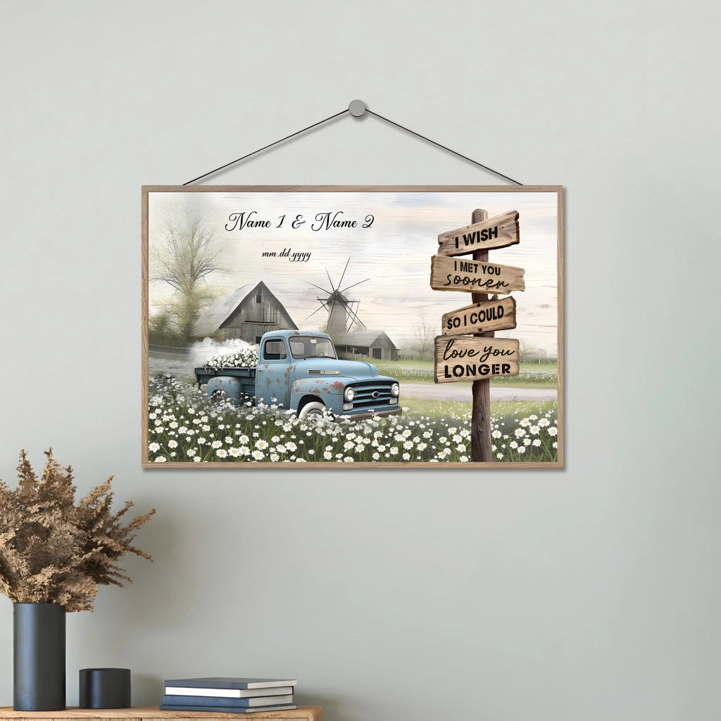 Best Couple Wedding Anniversary Gifts Farmhouse Old Truck Wooden Plaque 710376 - DiyGiftly