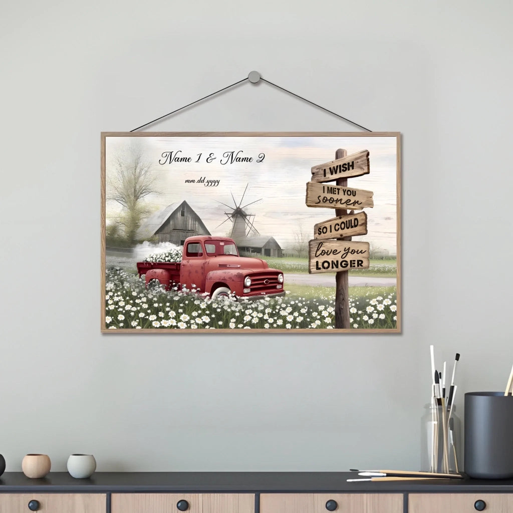 Best Couple Wedding Anniversary Gifts Farmhouse Old Truck Wooden Plaque 710376 - DiyGiftly