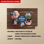 Best Dad Ever Custom Photo Collage - Customizable Dark Wood Style Background Canvas 733404 - 734551 - DiyGiftly