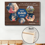Best Dad Ever Custom Photo Collage - Customizable Dark Wood Style Background Canvas 733404 - 734551 - DiyGiftly