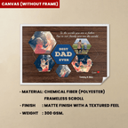 Best Dad Ever Custom Photo Collage - Customizable Dark Wood Style Background Canvas 733404 - 734551 - DiyGiftly