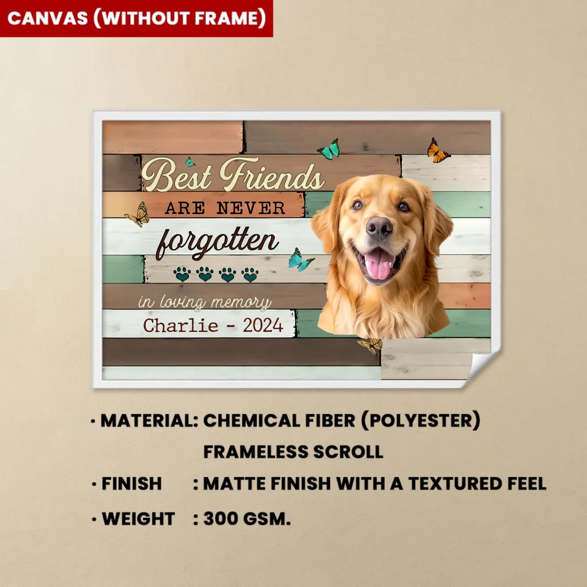 Best Friends Are Never Forgotten Image Upload - Upload Image, Personalized Horizontal Canvas 711224 - 711254 - DiyGiftly