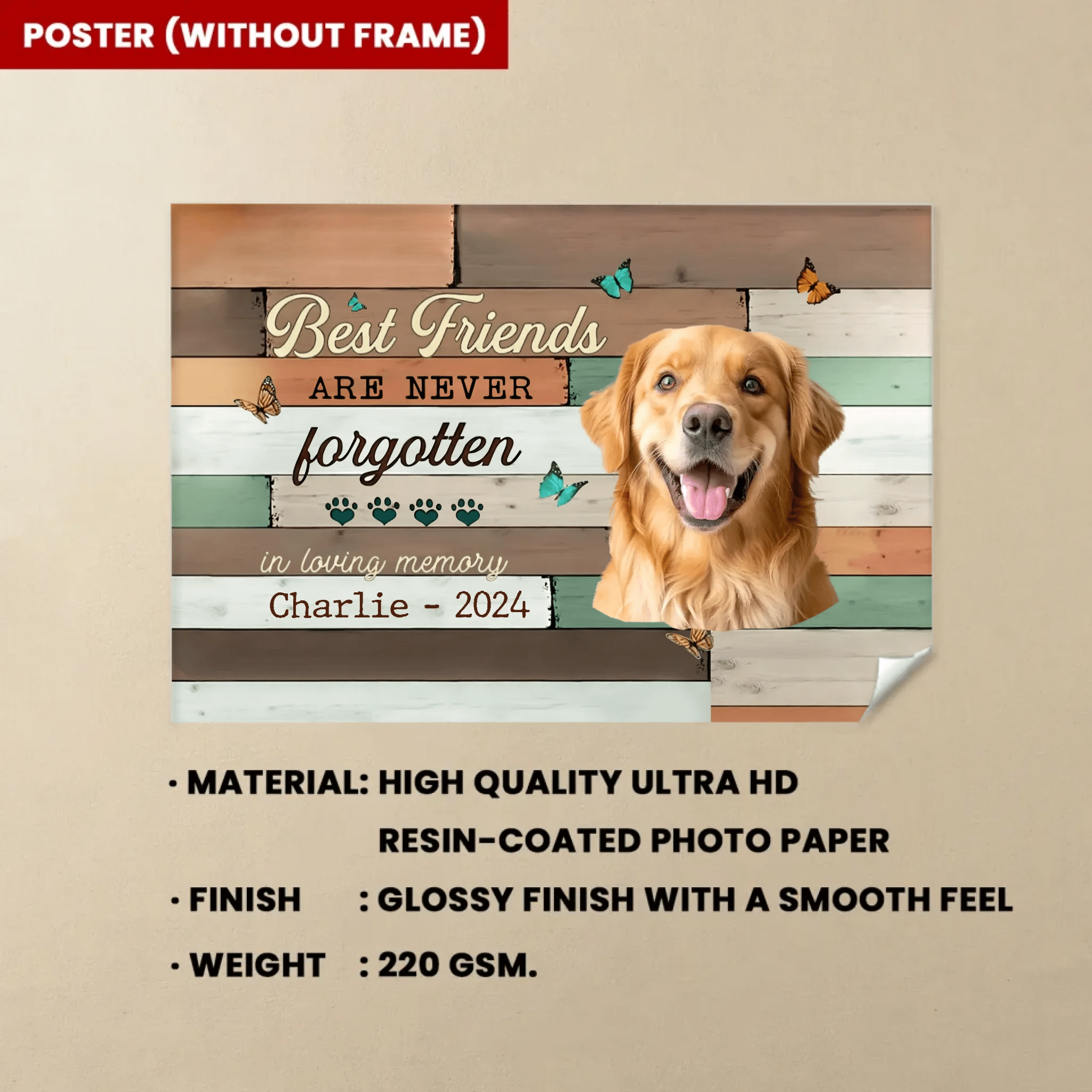 Best Friends Are Never Forgotten Image Upload - Upload Image, Personalized Horizontal Canvas 711224 - 711254 - DiyGiftly