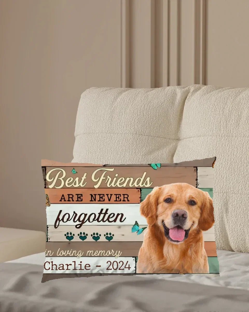 Best Friends Are Never Forgotten Image Upload - Upload Image, Personalized Pillow 711224 - B - DiyGiftly