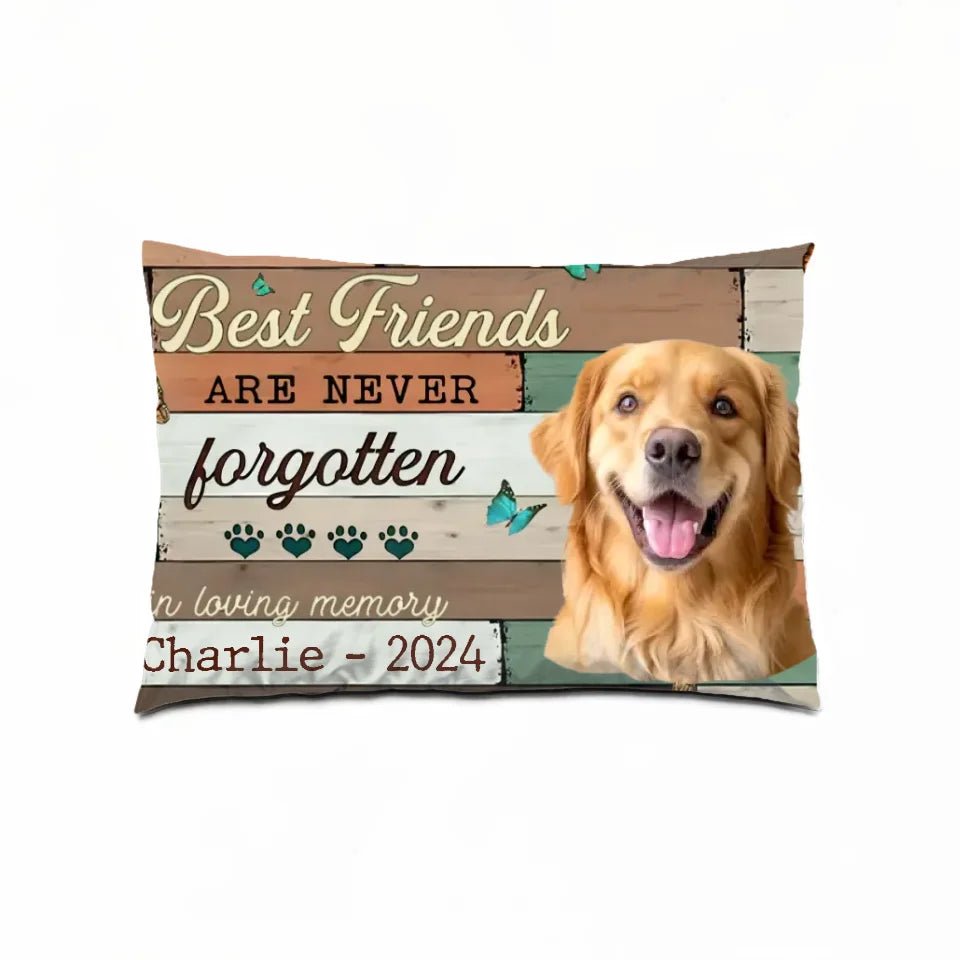 Best Friends Are Never Forgotten Image Upload - Upload Image, Personalized Pillow 711224 - B - DiyGiftly