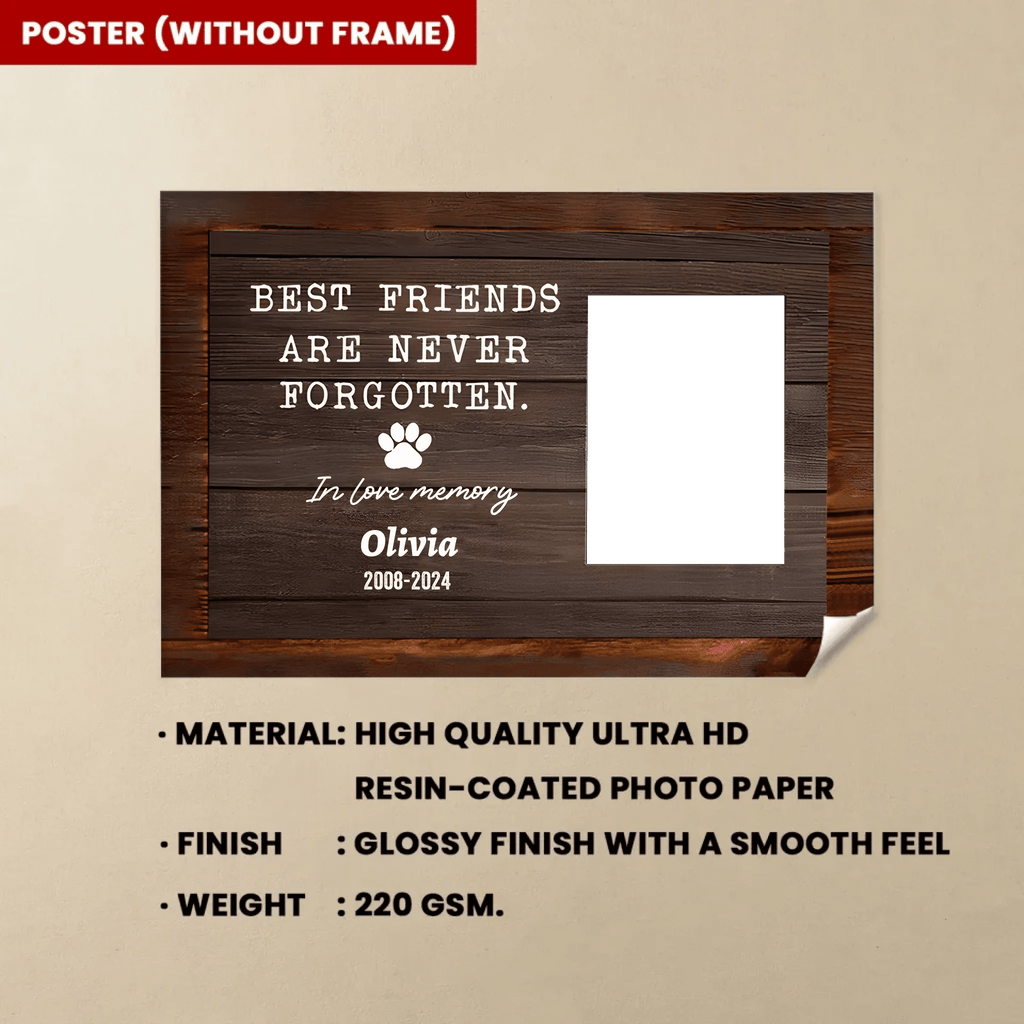 Poster With Frame Poster Personalized Design Home Remembrance Gift for Loss of Dog