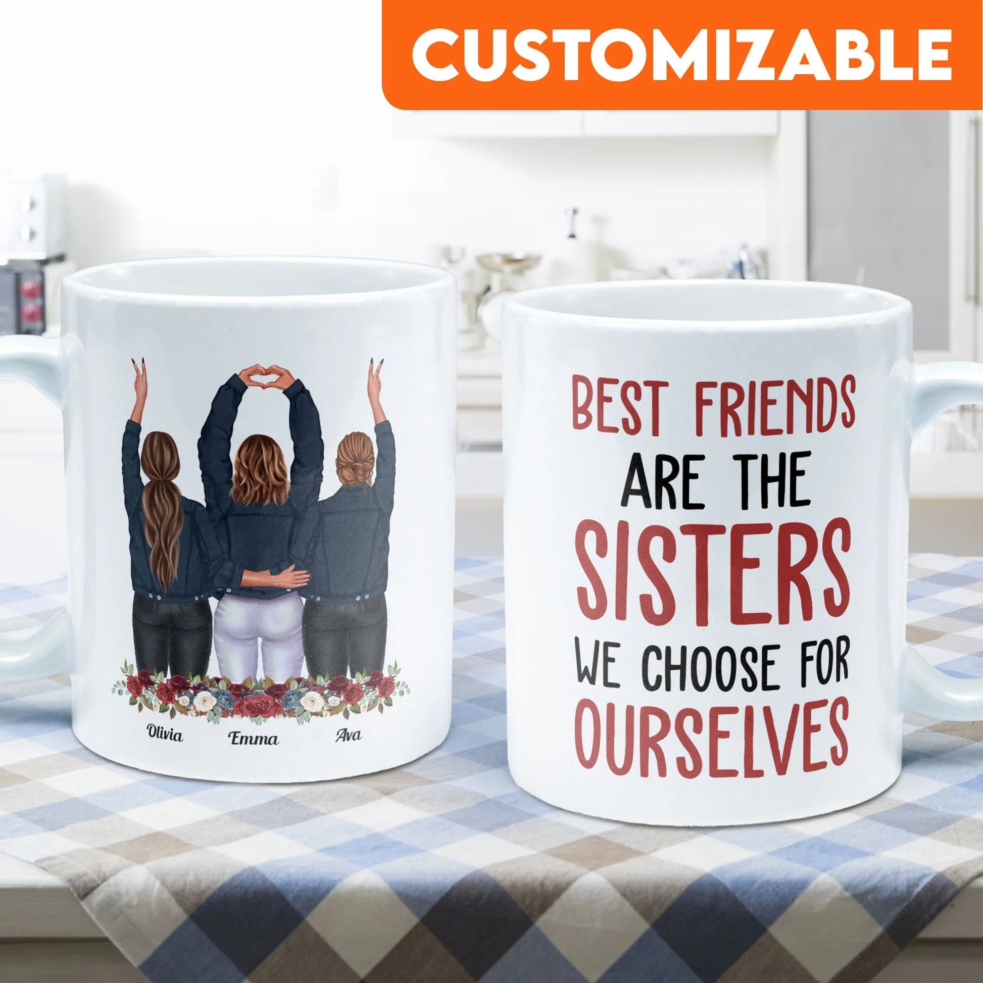 Best Friends Are The Sisters We Choose For Ourselves - Personalized Mug - Birthday, Christmas Gift For Her, Friends, BFF, Besties, Best Friends, Soul Sisters 45004800 - DiyGiftly