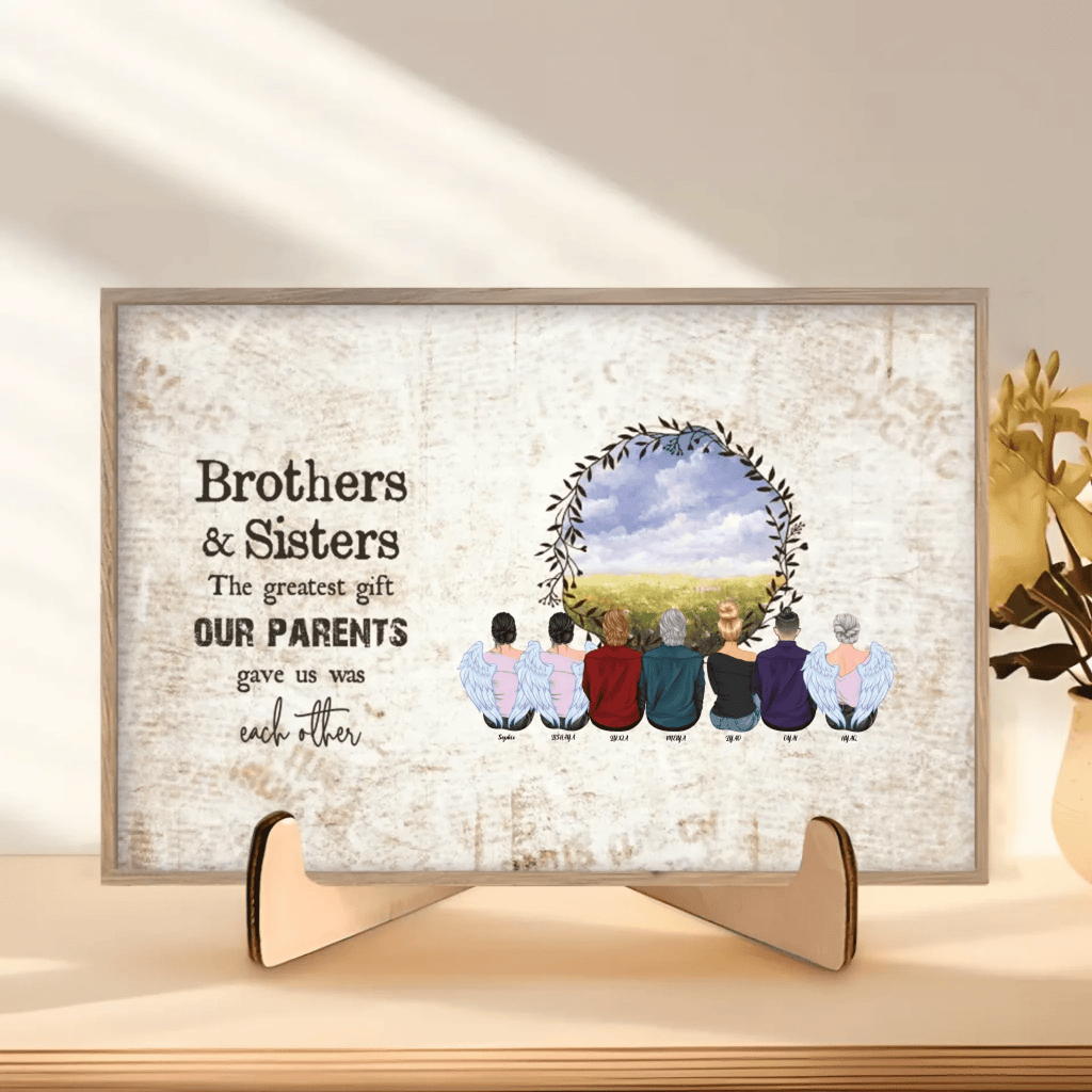 table wooden plaque personalized design gift for brother