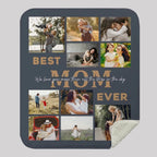 Best Mom Ever Custom Photo Collage, 10 Pictures, Customizable Text Blanket 732590 - DiyGiftly