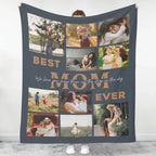 Best Mom Ever Custom Photo Collage, 10 Pictures, Customizable Text Blanket 732590 - DiyGiftly