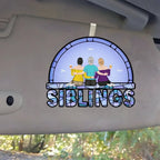 wooden car visor clip personalized design gift for sister