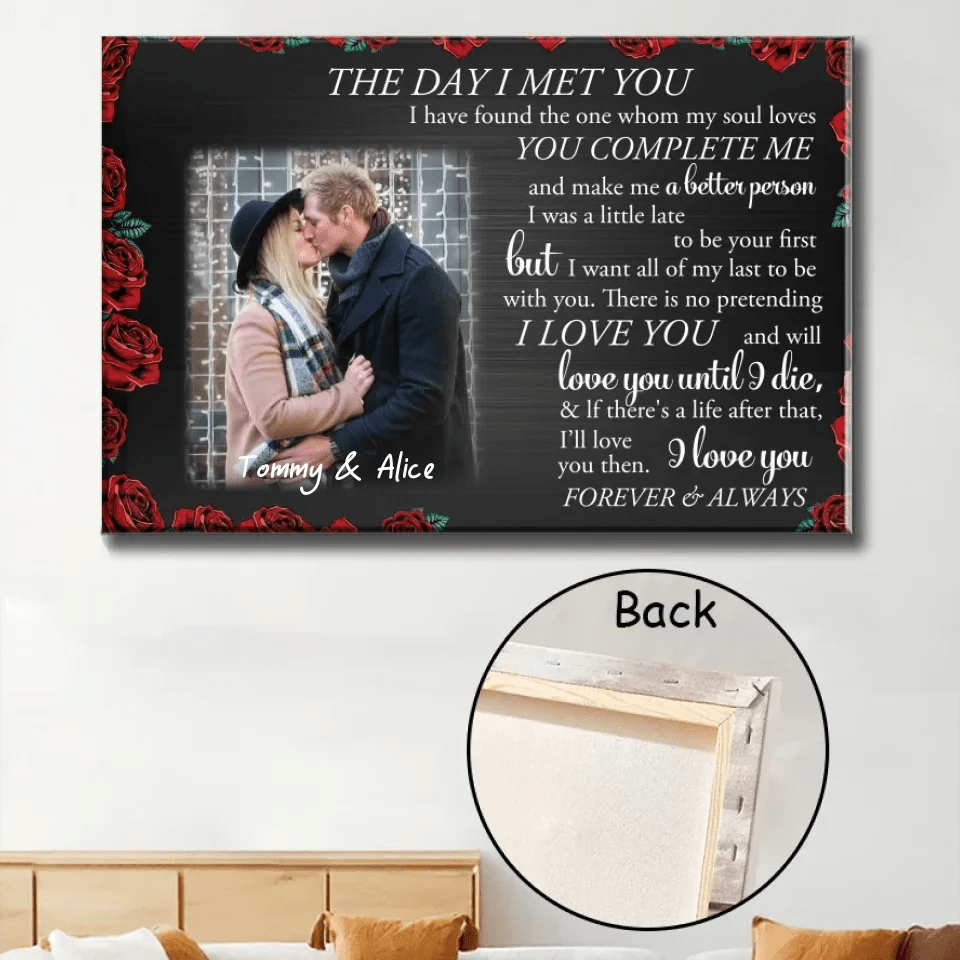 Best Valentine Gift For Girlfriend, The Day I Met You Custom Photo Canvas,Canvas Gift For Couple 745123 - 746260 - DiyGiftly