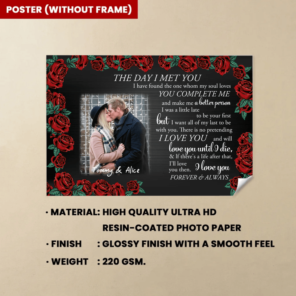 Best Valentine Gift For Girlfriend, The Day I Met You Custom Photo Canvas,Canvas Gift For Couple 745123 - 746260 - DiyGiftly