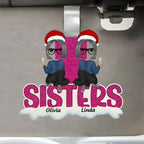 personalized design bestie together car visor clip gift for best friend