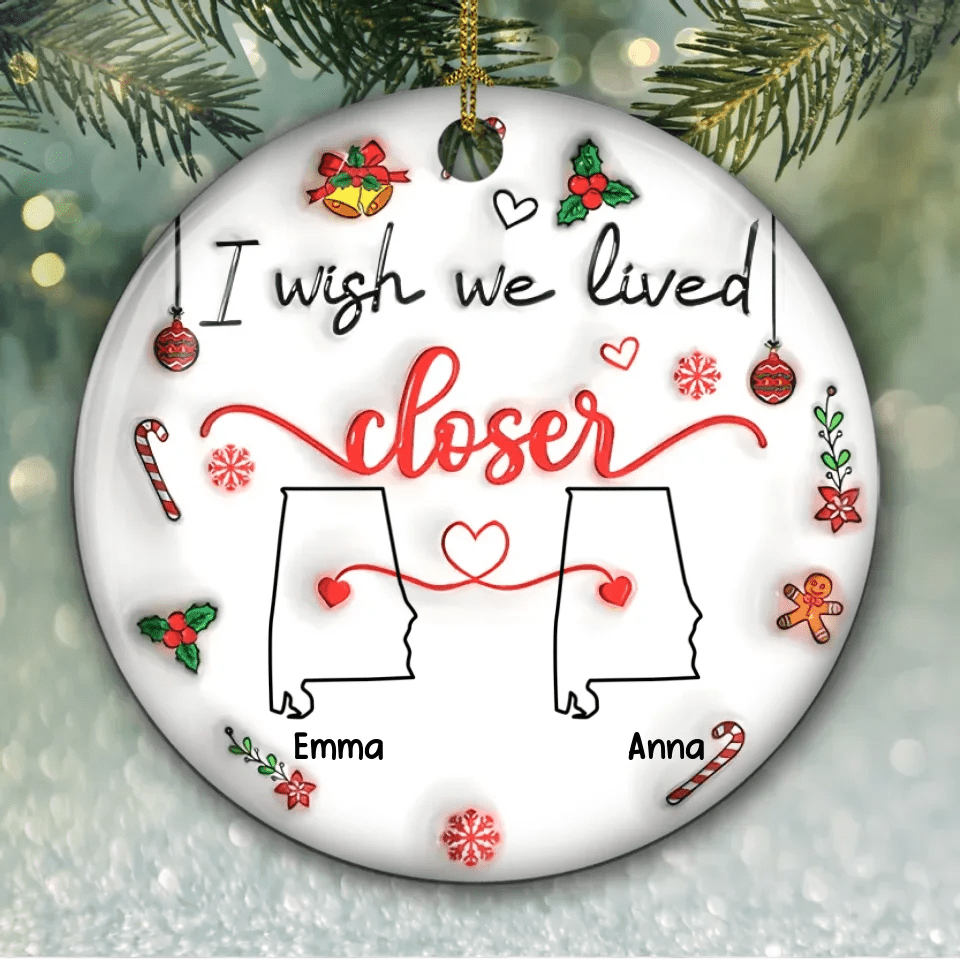 besties always close ceramic ornament personalized design