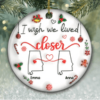 besties always close ceramic ornament personalized design