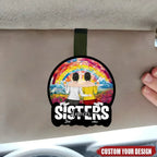 personalized design car visor clip wooden
