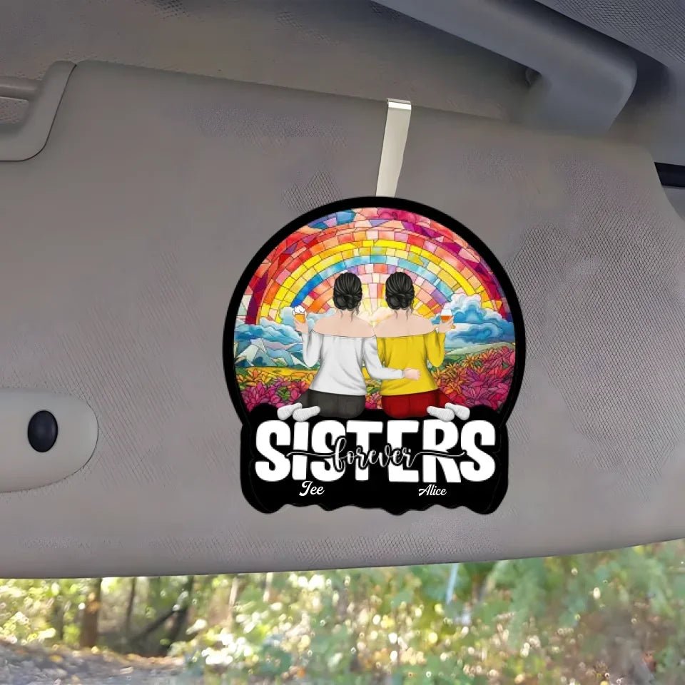 wooden car visor clip personalized design gift for best friend