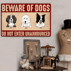 Beware Of Dogs - Personalized Metal Sign 719502 - DiyGiftly