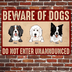 Beware Of Dogs - Personalized Metal Sign 719502 - DiyGiftly