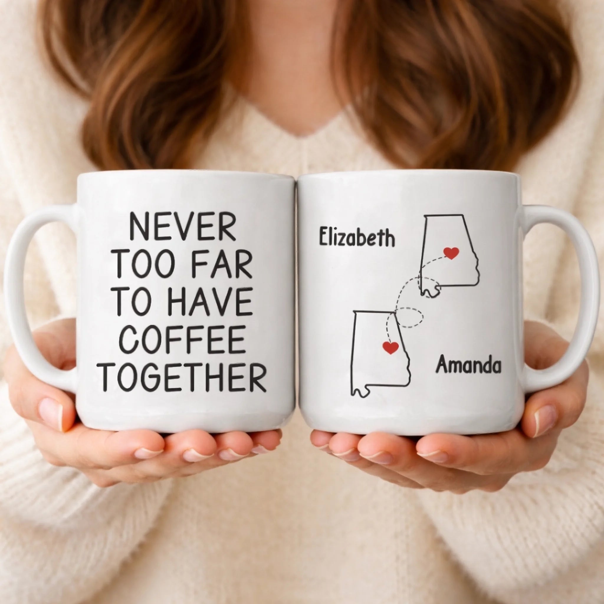 white bff sister mug personalized design ceramic