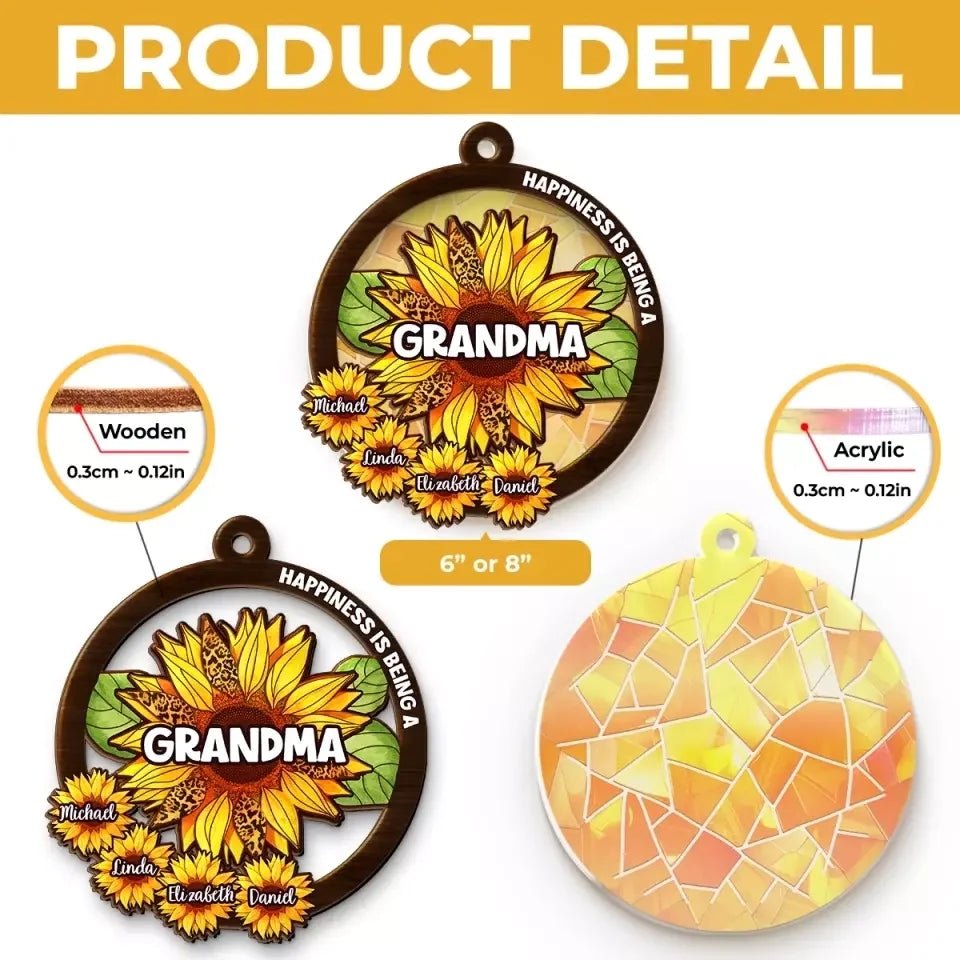 Bless To Be Called Nana - Family Personalized Window Hanging Suncatcher - Mother's Day, Gift For Mom, Grandma 668905 - DiyGiftly