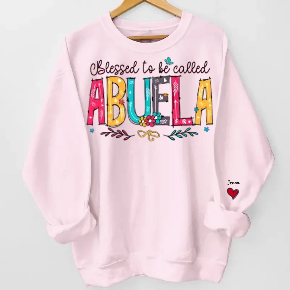 Blessed to be called grandma sleeve print cozy fit unisex sweatshirt christmas gift for grandparents