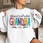 Blessed to be called grandma personalized family names unisex sweatshirt christmas gift for grandparents