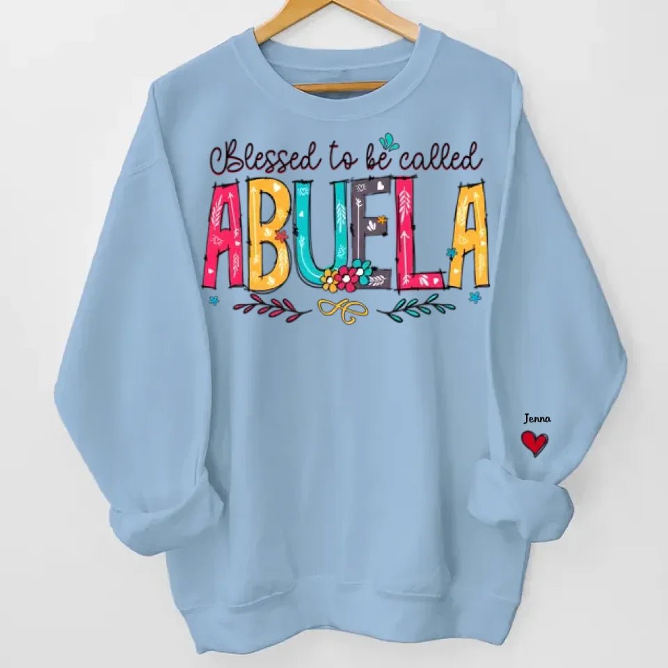Unisex sweatshirt personalized family names christmas gift for grandparents