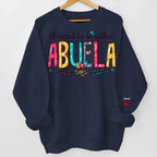 Sleeve print cozy fit unisex sweatshirt personalized family names christmas gift for grandparents