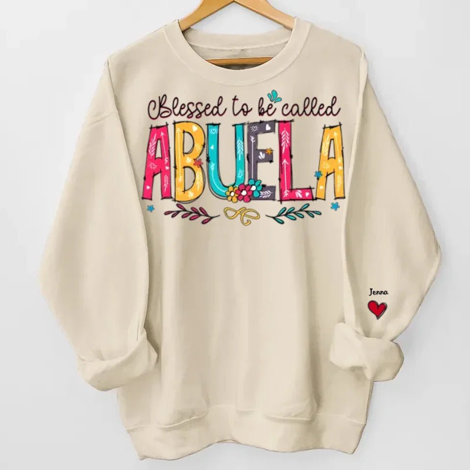 Personalized family names unisex sweatshirt christmas gift for grandparents