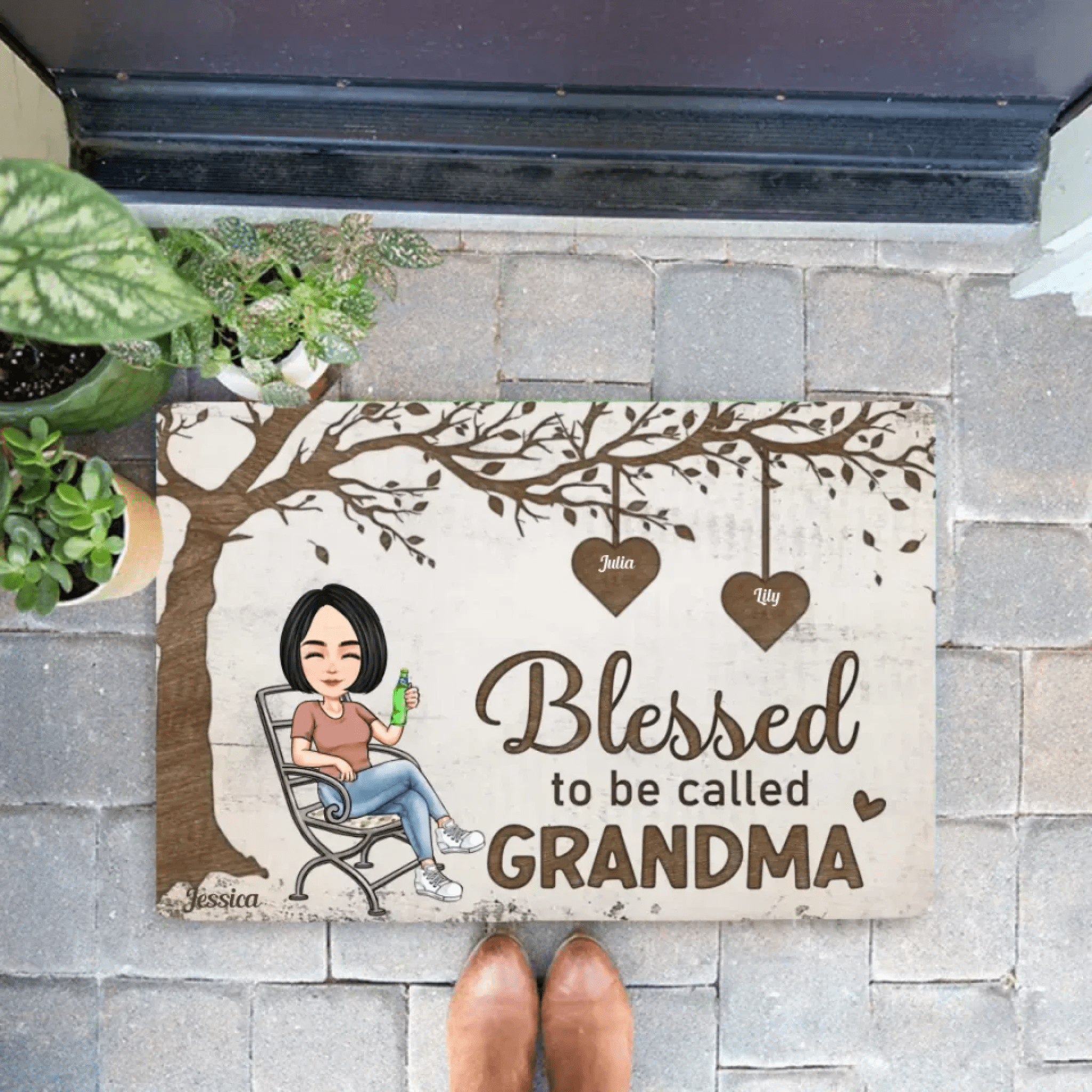 Blessed To Be Called Nana - Personalized Doormat 712445 - D - DiyGiftly