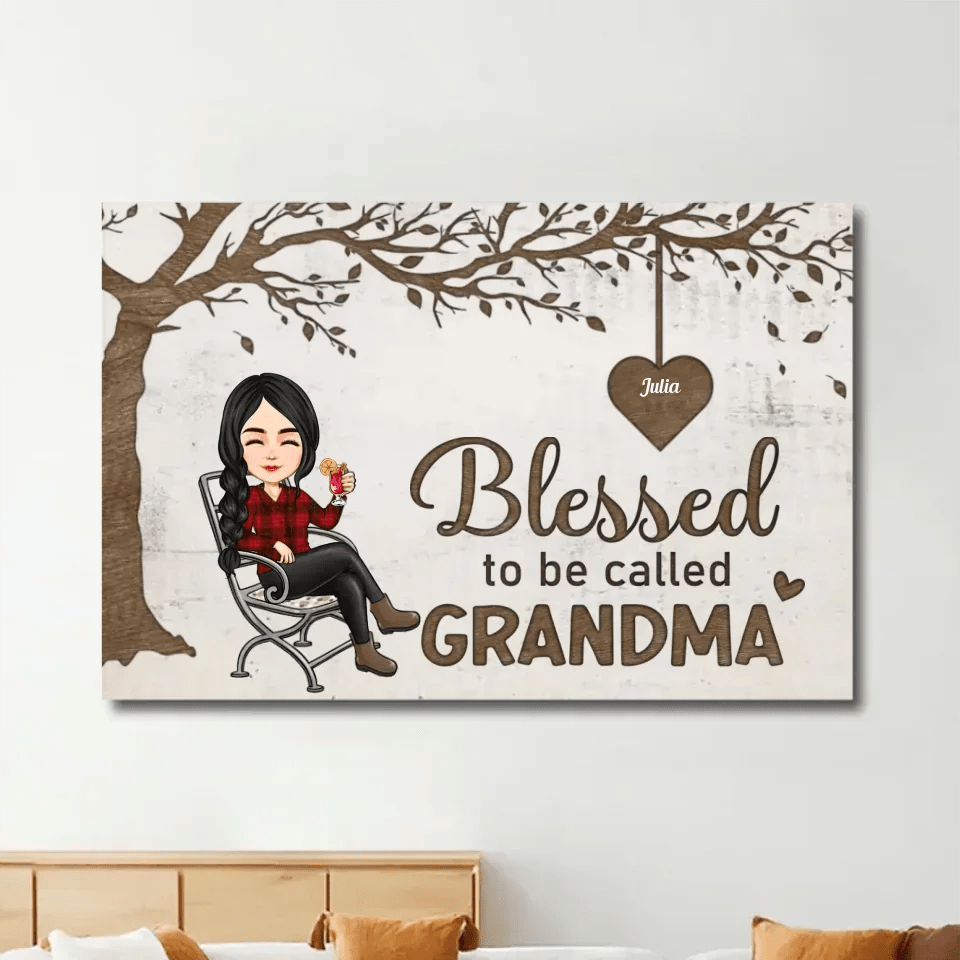 Blessed To Be Called Nana - Personalized Wrapped Canvas 712445 - 713277 - DiyGiftly