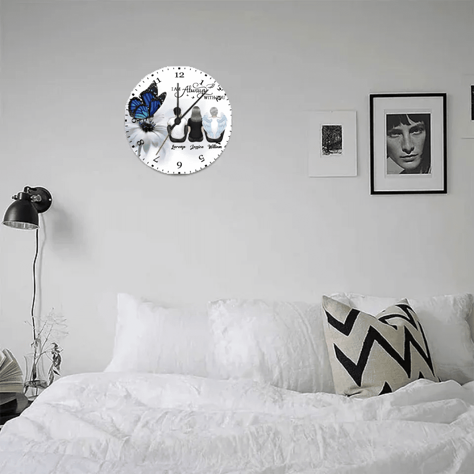 Blue Butterfly I Am Always With You Memorial Personalized Clock 742633 - DiyGiftly