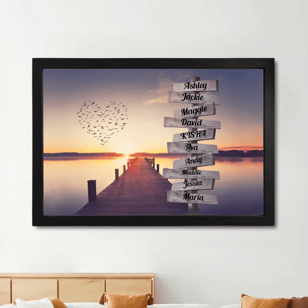 family name personalized wooden canvas print keepsake for living room decor