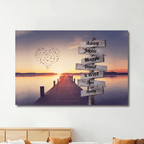 family name personalized wooden canvas print for living room decor