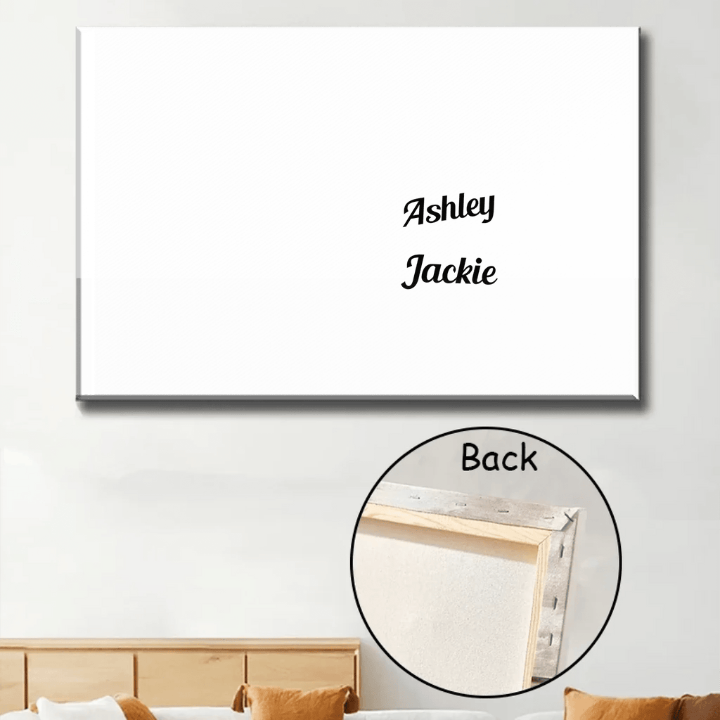 family name personalized wooden canvas print as a new home gift