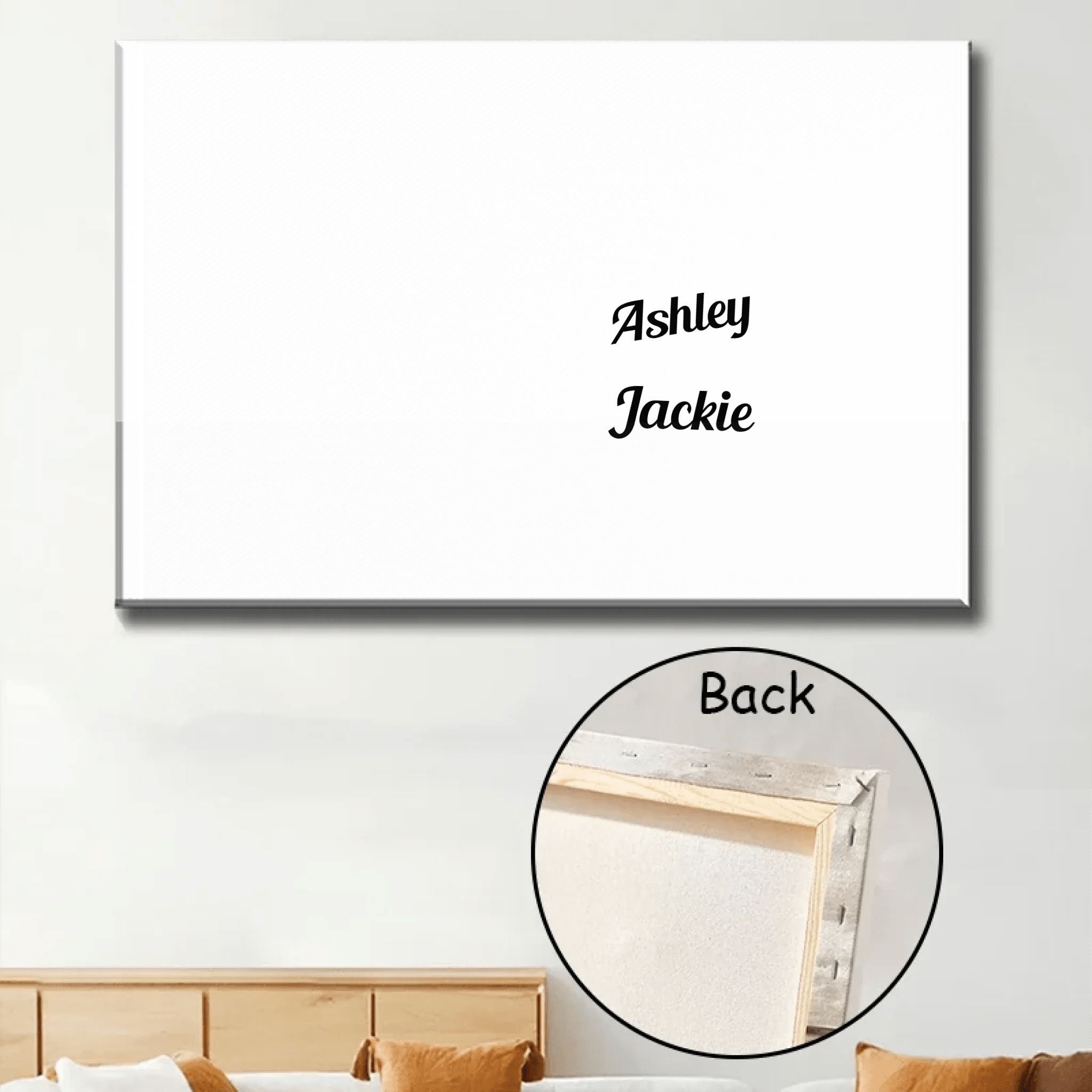family name personalized wooden canvas print as a new home gift