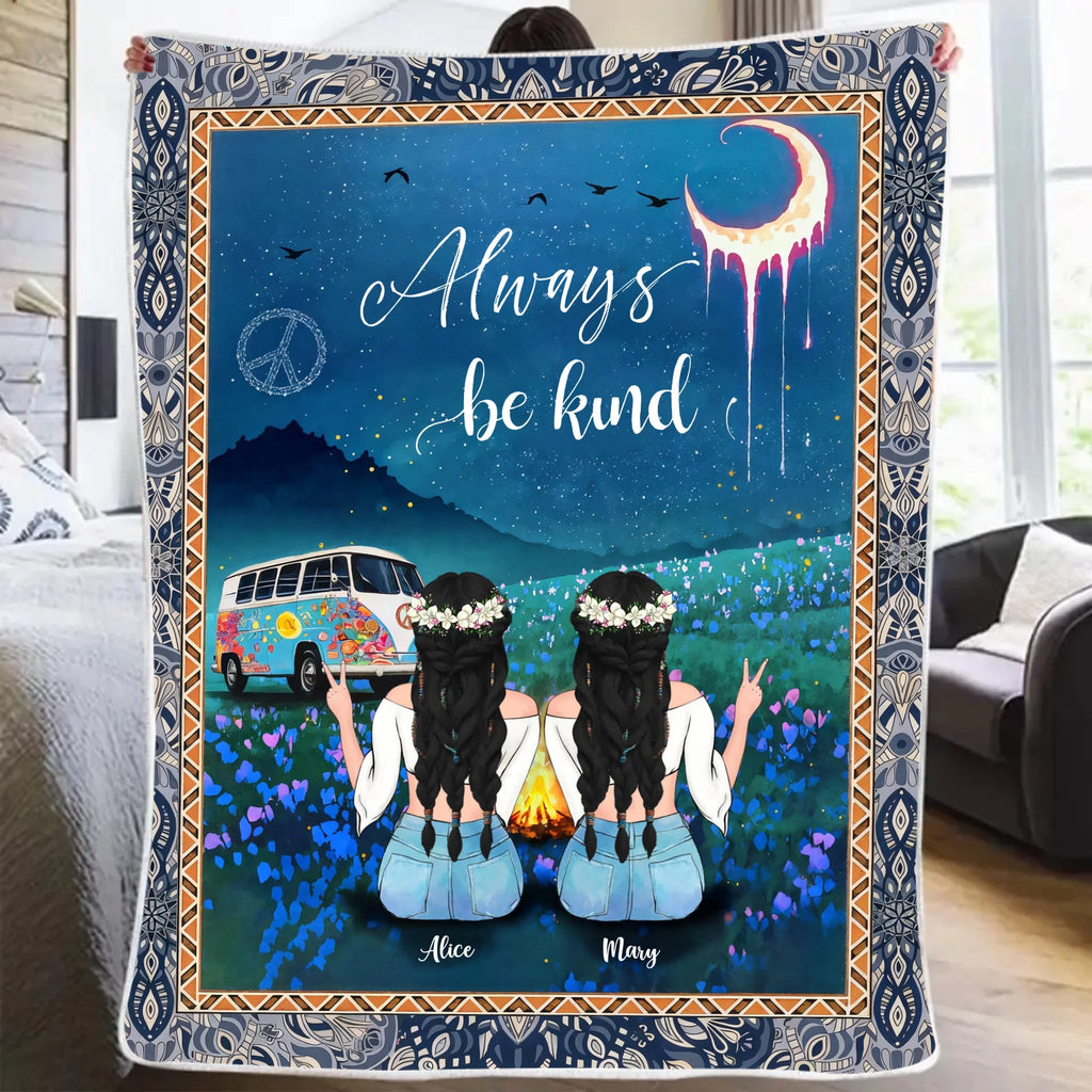 flannel fleece blanket personalized design gift for best friend